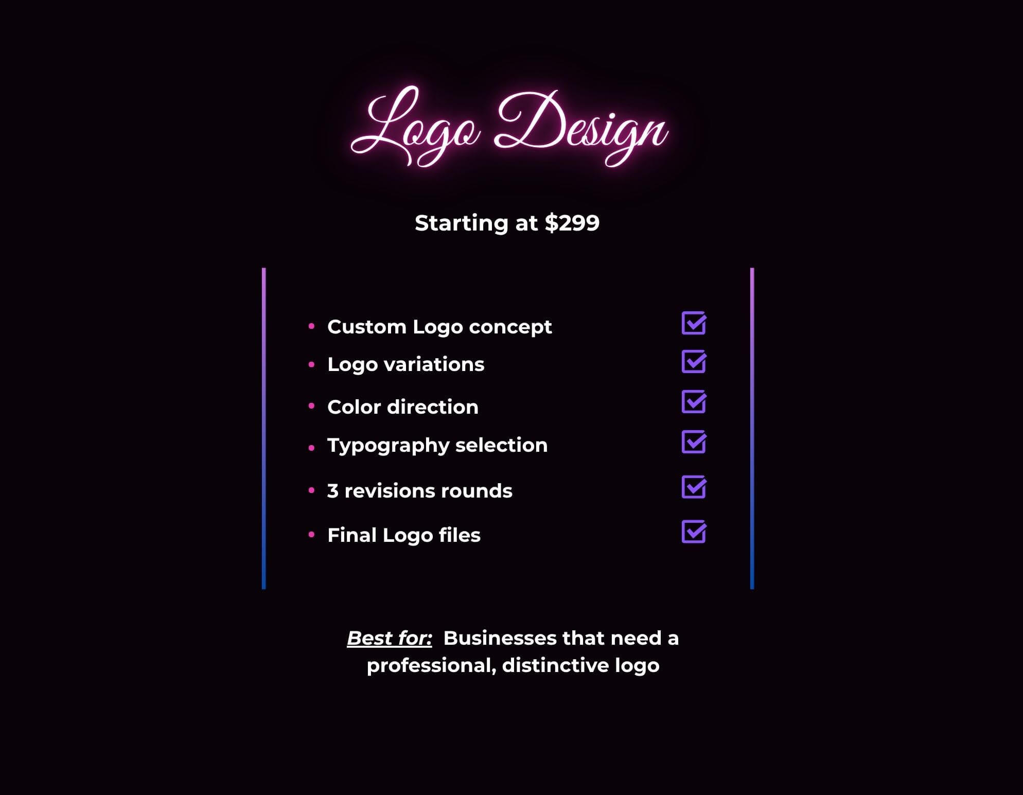 Logo Design Package & Pricing | Helami Designs Logo design package and pricing by Helami Designs, including custom logo concepts, revisions, and final logo files.