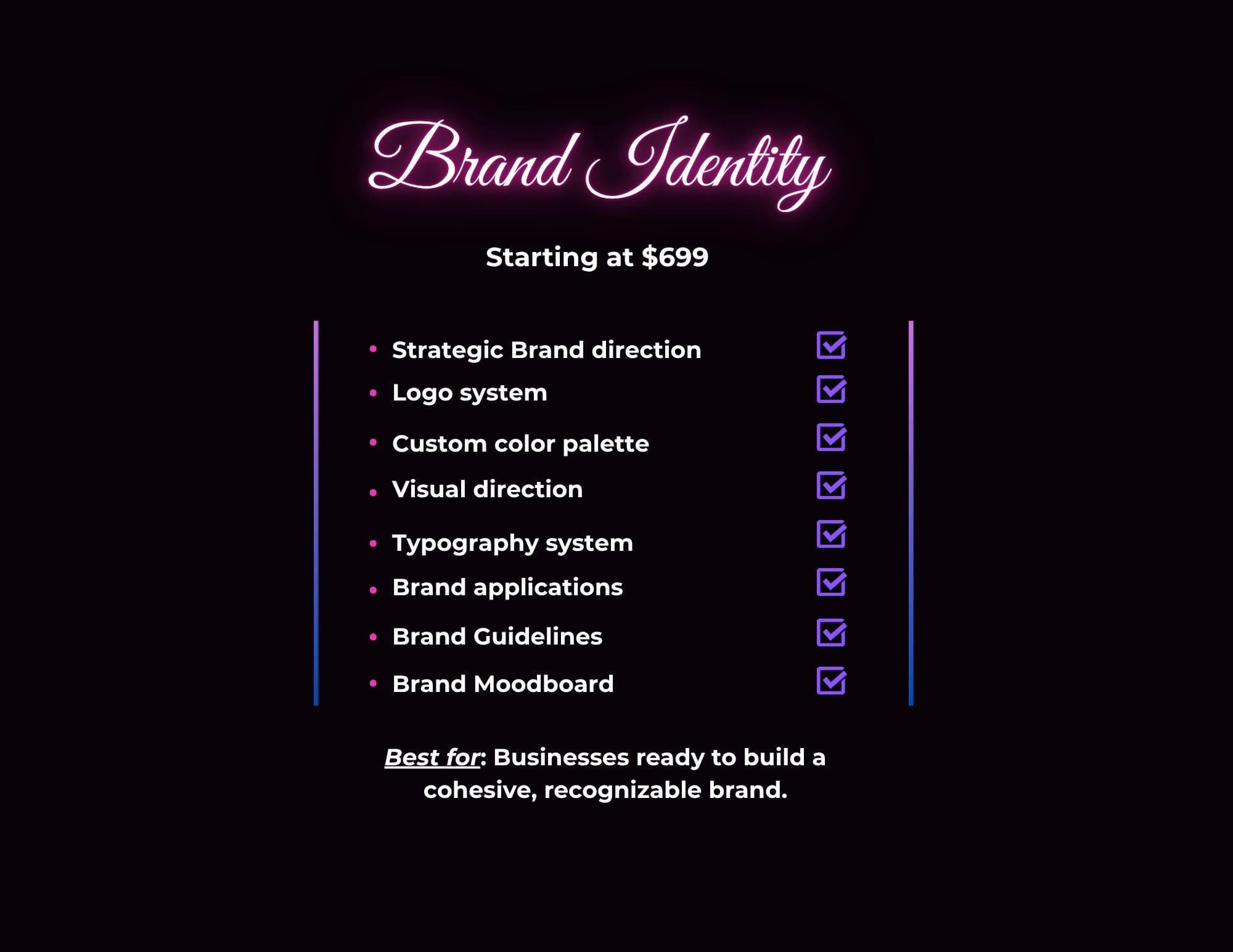 Brand Identity Package & Pricing | Helami Designs Brand identity design package and pricing by Helami Designs, including logo design, typography, color palette, and visual brand assets.